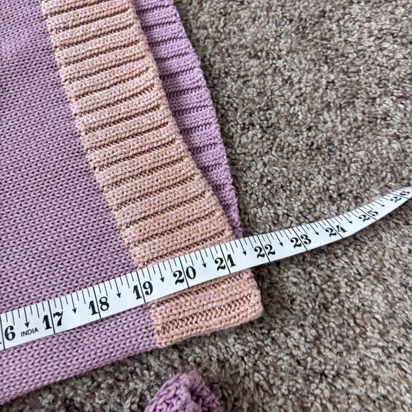 LoveShackFancy Girl’s Colorblock Knit Sweater Star Pink Sz 8-9Y Pastel Purple - Picture 5 of 15